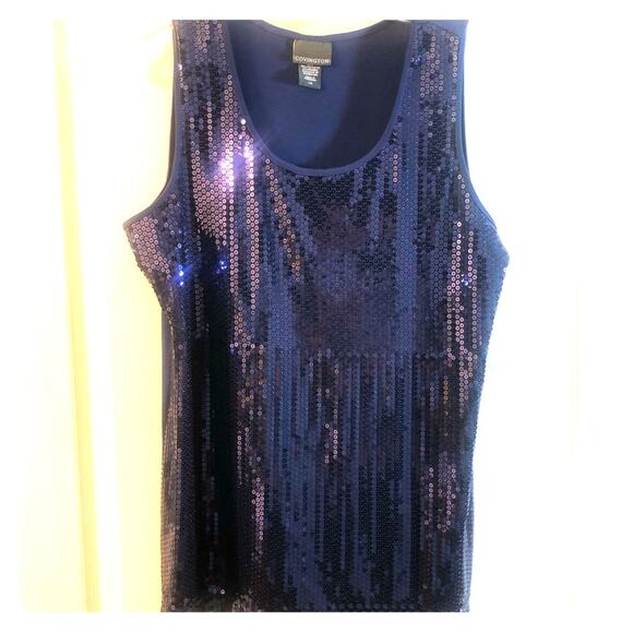 Covington Blue Sequins Shell Tank Size L (NWT) - Picture 2 of 15